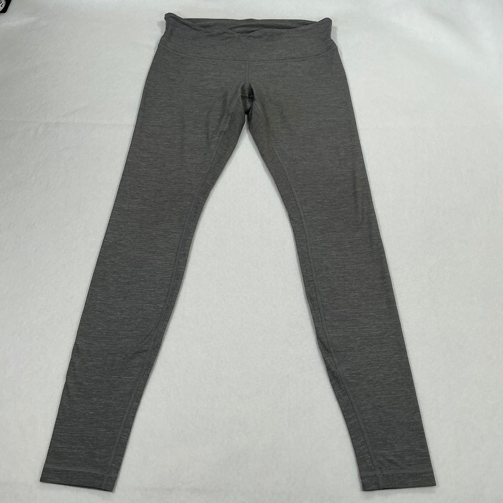 Lululemon Wunder Under Leggings Heathered Grey Space Dye Size 8 Yoga Pants